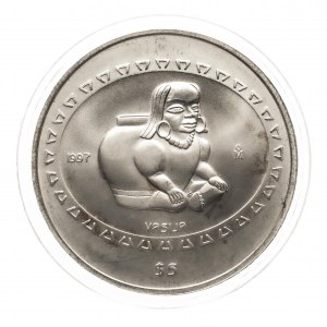 Meksyk, $5 Teotihuacan Vasija - I Onza De Plata 1997, 1 uncja srebro 999