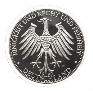 Germany, Reunification of Germany (Deutschland Einig Vatelrnad - DDR 18.3.90, 1 Preie Wahl) 1990, 999 silver