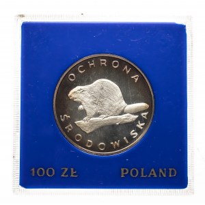 Polska, PRL (1944-1989), 100 złotych 1978, Ochrona Środowiska - Bóbr