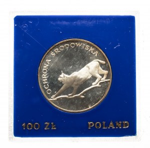 Poland, People's Republic of Poland (1944-1989), 100 gold 1979, Environmental Protection - Lynx