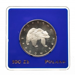 Polska, PRL (1944-1989), 100 złotych 1983, Ochrona środowiska - Niedźwiedź