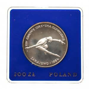 Polska, PRL (1944-1989), 200 złotych 1984, XIV Zimowe Igrzyska Olimpijskie Sarajewo 1984