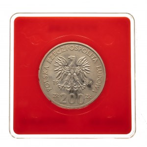 Polska, PRL (1944-1989), 200 złotych 1986 Władysław Łokietek, PRÓBA, miedzionikiel