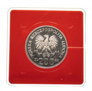 Poland, People's Republic of Poland (1944-1989), 200 gold 1986, Environmental Protection - Sowa, PRÓBA, cupronickel