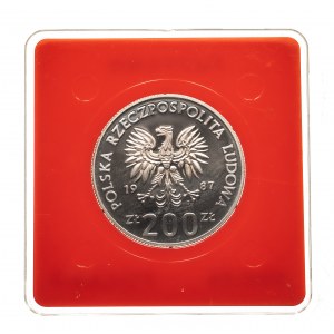 Polska, PRL (1944-1989), 200 złotych 1987, Mistrzostwa Europy w Piłce Nożnej 1988, PRÓBA, miedzionikiel