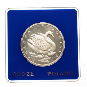 Polska, PRL (1944-1989), 500 złotych 1984, Ochrona Środowiska - Łabędzie