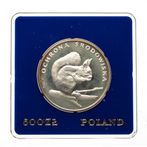 Polska, PRL (1944-1989), 500 złotych 1985, Ochrona Środowiska - Wiewiórka