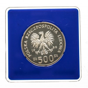 Polska, PRL (1944-1989), 500 złotych 1986, Ochrona Środowiska - Sowa z młodymi