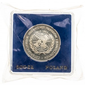 Polska, PRL (1944-1989), 500 złotych 1985, 40 Lat ONZ
