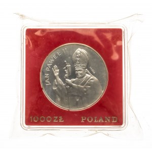 Polska, PRL (1944-1989), 1000 złotych 1982, Jan Paweł II - półpostać, PRÓBA