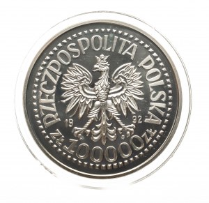 Poland, the Republic since 1989, 100,000 gold 1992, 70th anniversary of the reunification of parts of Upper Silesia with Poland - Wojciech Korfanty