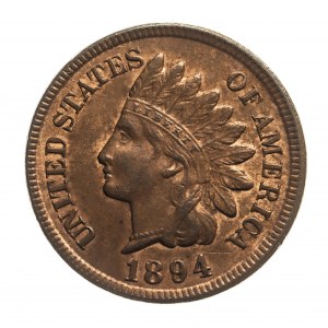 Stany Zjednoczone Ameryki (USA), 1 cent 1894, typ Indian's Head, Filadelfia.