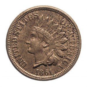 Stany Zjednoczone Ameryki (USA), 1 cent 1861, typ Indian's Head, Filadelfia.