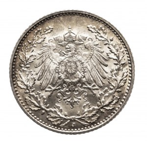 Germany, German Empire (1871-1918), 1/2 mark 1907 J, Hamburg