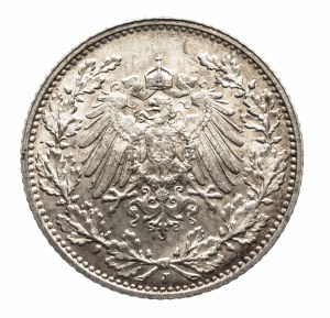 Německo, Německé císařství (1871-1918), 1/2 marky 1908 J, Hamburk