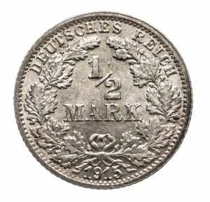 Germany, German Empire (1871-1918), 1/2 mark 1915 F, Stuttgart