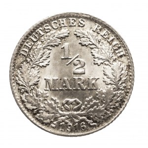 Niemcy, Cesarstwo Niemieckie (1871-1918), 1/2 marki 1916 D, Monachium