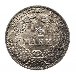 Niemcy, Cesarstwo Niemieckie (1871-1918), 1/2 marki 1916 J, Hamburg