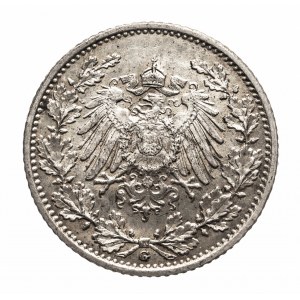 Niemcy, Cesarstwo Niemieckie (1871-1918), 1/2 marki 1916 G, Karlsruhe