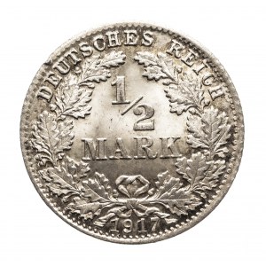 Niemcy, Cesarstwo Niemieckie (1871-1918), 1/2 marki 1917 D, Monachium