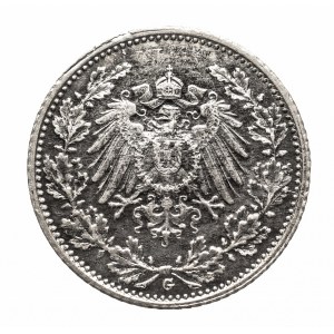 Niemcy, Cesarstwo Niemieckie (1871-1918), 1/2 marki 1918 G, Karlsruhe