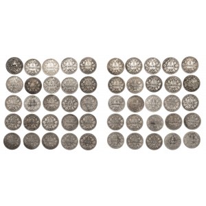 Niemcy, Cesarstwo Niemieckie (1871-1918), zestaw monet srebrnych (50 szt.) 1 marka 1874-1876.