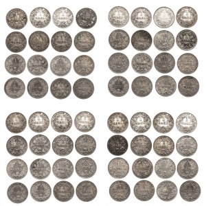 Niemcy, Cesarstwo Niemieckie (1871-1918), zestaw monet srebrnych (64 szt.) 1 marka 1900-1915.