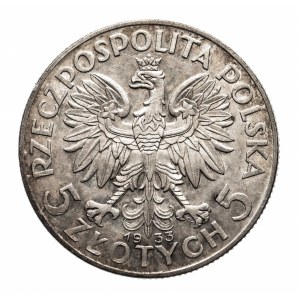 Polska, II Rzeczpospolita (1918-1939), 5 złotych Kobieta 1933, Warszawa.