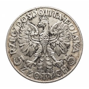 Polska, II Rzeczpospolita 1918-1939, 5 złotych 1934 głowa kobiety, Warszawa