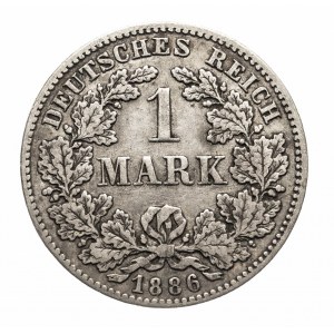 Niemcy, Cesarstwo Niemieckie (1871-1918), 1 marka 1886 F, Stuttgart