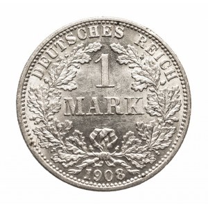 Niemcy, Cesarstwo Niemieckie (1871-1918), 1 marka 1908 F, Stuttgart