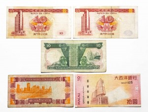 Čína: Macao, Hongkong sada 5 bankovek.