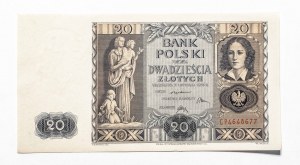 Poland, Second Polish Republic (1919 - 1939), 20 ZŁOTYCH, 11.11.1936, CP series.