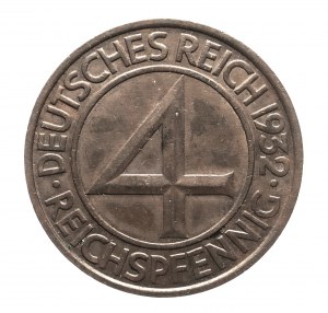Germany, Weimar Republic (1918-1933), 4 fenigs 1932 J, Hamburg