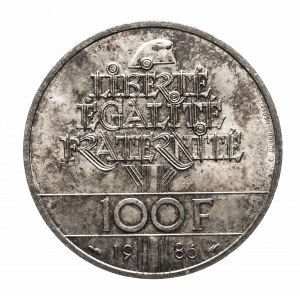 Francja, V Republika, 100 franków 1986 - 100 lat Statuy Wolności, Paryż