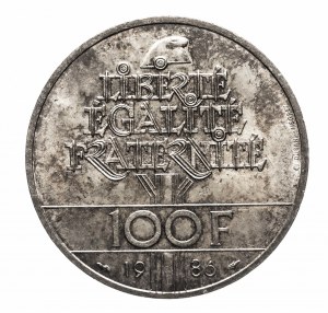 Francie, Pátá republika, 100 franků 1986 - 100 let Sochy svobody, Paříž