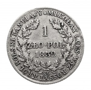Kingdom of Poland, Nicholas I (1826-1855), 1 zloty 1832 KG, Warsaw