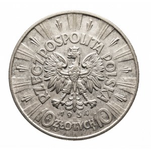 Polska, II Rzeczpospolita (1918-1939), 10 złotych 1934, Piłsudski, Warszawa