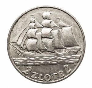 Poland, Second Republic (1918-1939), 2 gold 1936, Sailing ship, Warsaw (1)
