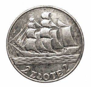 Poland, Second Republic (1918-1939), 2 gold 1936, Sailing ship, Warsaw (2)