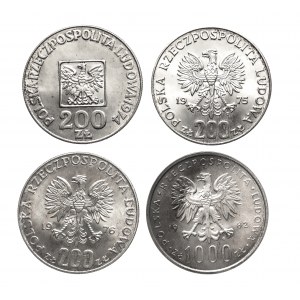 Polska, PRL (1944-1989), zestaw srebrnych monet okolicznościowych .