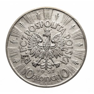 Polska, II Rzeczpospolita (1918-1939), 10 złotych 1937 Piłsudski, Warszawa