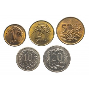 Polska, Rzeczpospolita od 1989 roku, zestaw monet obiegowych 1990-1997
