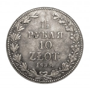 Zabór Rosyjski, Mikołaj I (1825-1855), 1 1/2 rubla / 10 złotych 1835, Warszawa