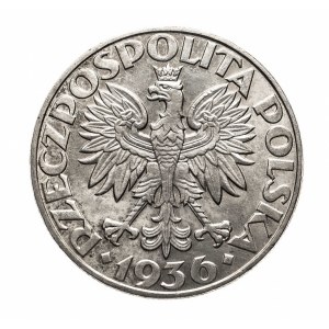 Polska, II Rzeczpospolita (1918-1939), 5 złotych 1936, Żaglowiec, Warszawa.