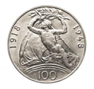 Československo, 100 korun 1948, 30. výročí nezávislosti, Kremnica