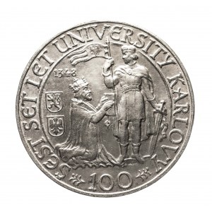 Czechosłowacja, 100 koron 1948, 600-lecie Uniwersytetu Karola, Kremnica