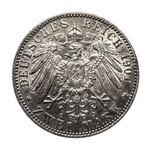 Niemcy, Cesarstwo Niemieckie, Prusy, 2 marki 1901 A - 200-lecie Królestwa, Berlin