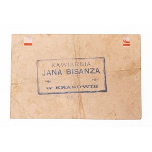 Krakov - Letnia Kawiarnia i Mleczarnia Jan Bisanz, poukaz na 1 korunu 1919