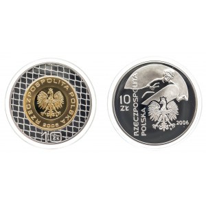 Polska, Rzeczpospolita od 1989 roku, zestaw 10 złotych 2006: Mistrzostwa Świata w Piłce Nożnej Niemcy 2006 oraz XX Zimowe Igrzyska Olimpijskie Turyn 2006